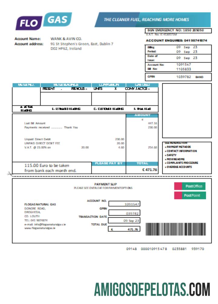 Projeto de lei comercial de serviços públicos de gás natural Flogas SCR exemplo